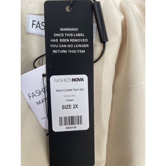 Corset Top 2X Cream Zipper Closure Square Neckline Style  Comfort Plus Size - Picture 8 of 12